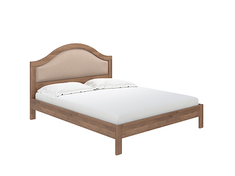 Серая кровать Ontario - Уютная кровать из массива с мягким изголовьем